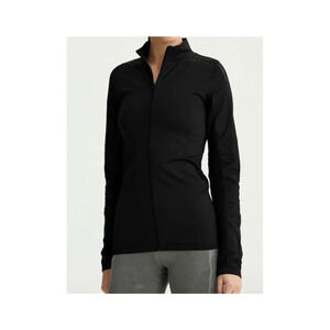 Varley Poinsettia Full Zip Jacket Sz XXS/XS Fitted Black Perforated Mesh